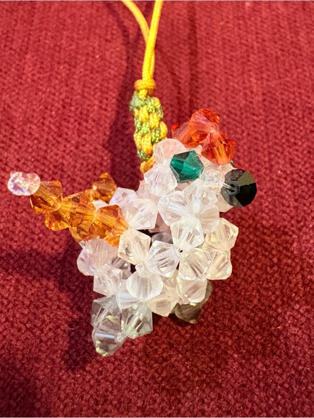 Handcrafted Sparkling Crystal Bead Mini Rooster / Chicken Mascot Charm